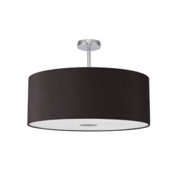 Baymont Polished Chrome E27 Semi Flush With 60cm x 22cm Faux Silk Shade, Black/White Laminate - thumbnail 5