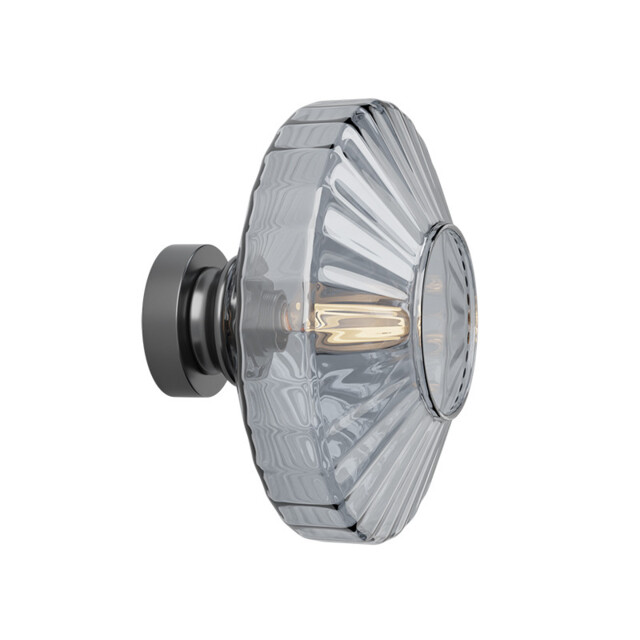 Lysion Wall Lamp Anodised Dark Grey-Smoked Glass 1ΧΕ27 - image 1