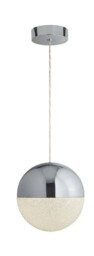 Marbles Integrated LED 1 Light Globe Pendant Chrome