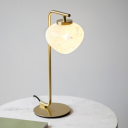 Mali Table Lamp Satin Brass Plate, White Confetti Glass, 1x G9 - thumbnail 5