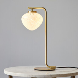 Mali Table Lamp Satin Brass Plate, White Confetti Glass, 1x G9 - thumbnail 2