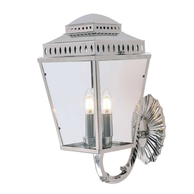 Mansion House 3 Light Outdoor Wall Lantern Light Polished Nickel IP44, E14 - image 1
