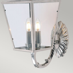 Mansion House 3 Light Outdoor Wall Lantern Light Polished Nickel IP44, E14 - thumbnail 2