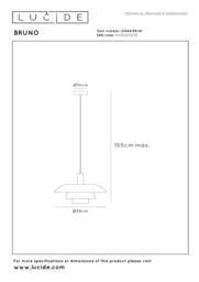 Lucide BRUNO - Pendant light - Ø 38 cm - 1xE27 - Taupe - Essential - thumbnail 5