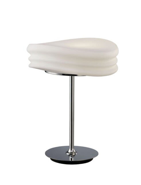 Mediterraneo Table Lamp 2 Light E27 Medium, Polished Chrome, Frosted White Glass - image 1