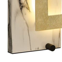 Dalia 25cm Table Lamp, 18W LED, 3000K, 1260lm, Gold/Marble White, 3yrs Warranty - thumbnail 5