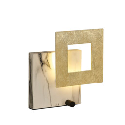 Dalia 25cm Table Lamp, 18W LED, 3000K, 1260lm, Gold/Marble White, 3yrs Warranty - thumbnail 2