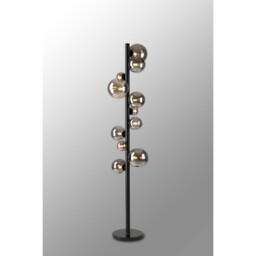 Marshall Floor Lamp, 11 Light G9, Satin Black, Smoke Plated Glass - thumbnail 3