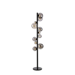 Marshall Floor Lamp, 11 Light G9, Satin Black, Smoke Plated Glass - thumbnail 1