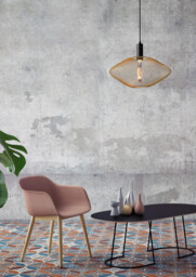 Mesh Modern Pendant Light - 45cm - 1xE27 - Matt Gold, Brass - Special Offer - thumbnail 2