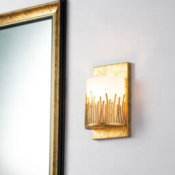 Sawgrass Bathroom Wall Lamp Gold Leaf with Antique Glaze IP44 - thumbnail 2