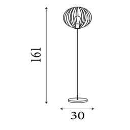 Rondo Floor Lamp Black Wire Frame - thumbnail 2