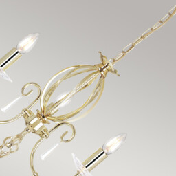 Aegean Chandelier 3 Light Polished Brass Finish, E14 - thumbnail 3