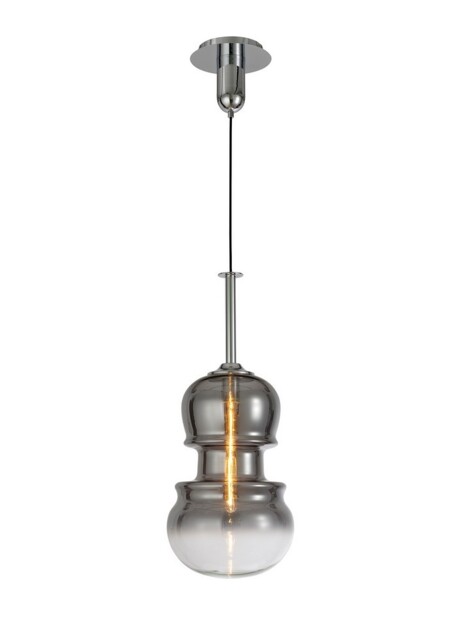 Sonata Ceiling Pendant 29cm Round, 1 x E27, Polished Chrome, Graphite - image 1