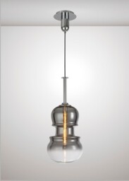 Sonata Ceiling Pendant 29cm Round, 1 x E27, Polished Chrome, Graphite - thumbnail 3