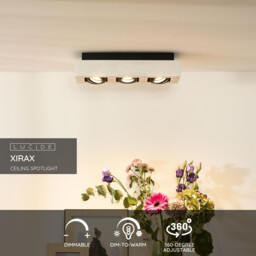 Xirax Modern Ceiling Spotlight - LED Dim to warm - GU10 - 3x5W 2200K/3000K - White - thumbnail 2