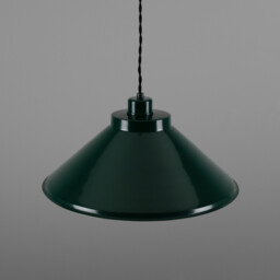 Rio Coloured Dome Pendant Light, Antique Brass, Racing Green - thumbnail 3