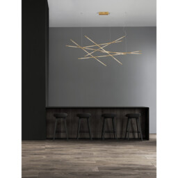 Raccio Integrated LED Pendant Ceiling Light Brass Gold Metal LED 109W 6868Lm 3000K - thumbnail 2