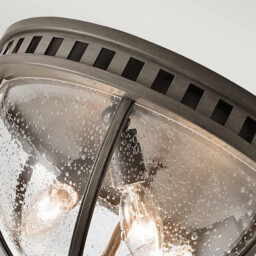 Halleron 3 Light Flush Outdoor Ceiling Light Grey IP44, E14 - thumbnail 5