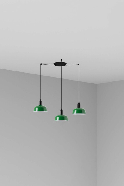 Tatawin Small Cluster Pendant Ceiling Light Black, Gloss Green 3x E27