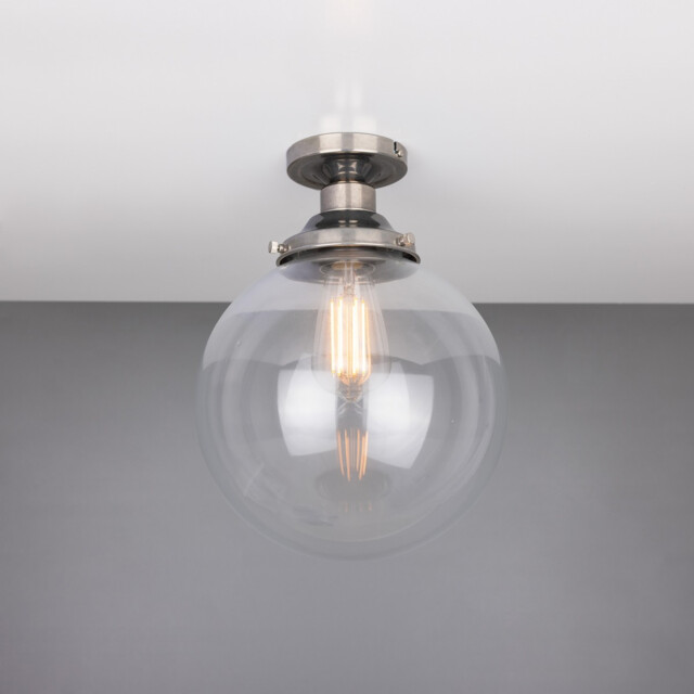 Riad 25cm Globe Ceiling Light, Antique Silver - image 1