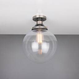Riad 25cm Globe Ceiling Light, Antique Silver - thumbnail 1
