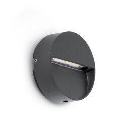 Dune Round LED Outdoor Flush Wall Lamp Dark Grey IP65 CCT 2200-4000K