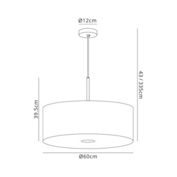 Baymont Satin Nickel E27 Single Pendant With 60cm Dual Faux Silk Shade, Raw Cocoa/Grecian Bronze - thumbnail 3
