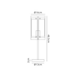 Butler Table Lamp, 1 Light E27, Polished Chrome - thumbnail 2