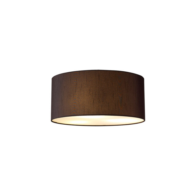Baymont White 3 Light E27 Universal Flush Ceiling Fixture With 40cm x 18cm Faux Silk Shade, Black/White Laminate - image 1