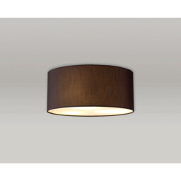 Baymont White 3 Light E27 Universal Flush Ceiling Fixture With 40cm x 18cm Faux Silk Shade, Black/White Laminate - thumbnail 2