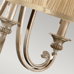 Abbey Multi Arm Chandelier 3 Light Silver Sand Finish, E14 - thumbnail 5