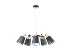 Gisela Multi Arm Pendant Ceiling Light Black, Brass 5xE27 - thumbnail 5