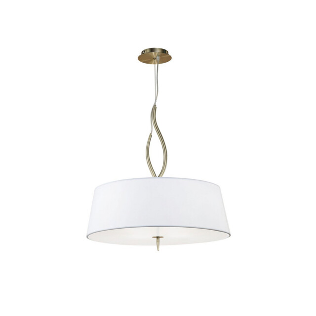 Ninette Pendant 4 Light E27, Antique Brass With Ivory White Shades - image 1