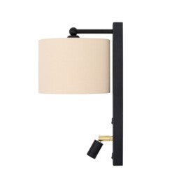 Khumo Wall Light, Matt Black - thumbnail 3
