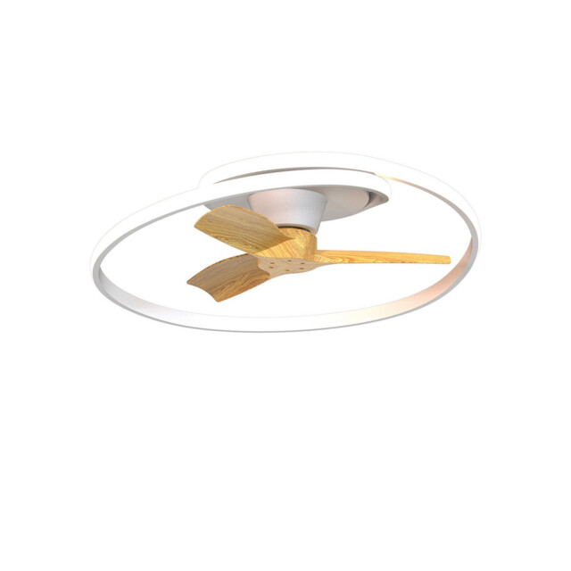 Ocean 60W LED Dimmable Ceiling Light With Built-In 35W DC Reversible Fan, Wood, 4200lm, 5yrs Warranty - image 1