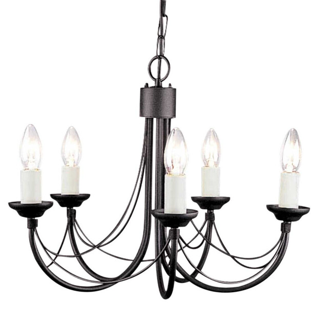 Carisbrooke 5 Light Chandelier Black Finish, E14 - image 1