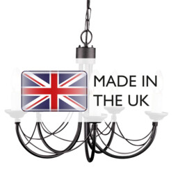 Carisbrooke 5 Light Chandelier Black Finish, E14 - thumbnail 5