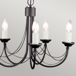 Carisbrooke 5 Light Chandelier Black Finish, E14 - thumbnail 3