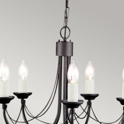 Carisbrooke 5 Light Chandelier Black Finish, E14 - thumbnail 2