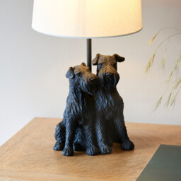 Westie Base & Shade Table Lamp Matt Black & Natural Linen - thumbnail 5