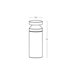 Zephy 52cm Outdoor Bollard Natural Concrete LED 3000K IP65 - thumbnail 5