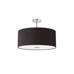 Baymont Polished Chrome 5 Light E27 Semi Flush Fixture With 60cm x 22cm Faux Silk Shade, Black/White Laminate - thumbnail 5
