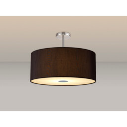 Baymont Polished Chrome 5 Light E27 Semi Flush Fixture With 60cm x 22cm Faux Silk Shade, Black/White Laminate - thumbnail 2