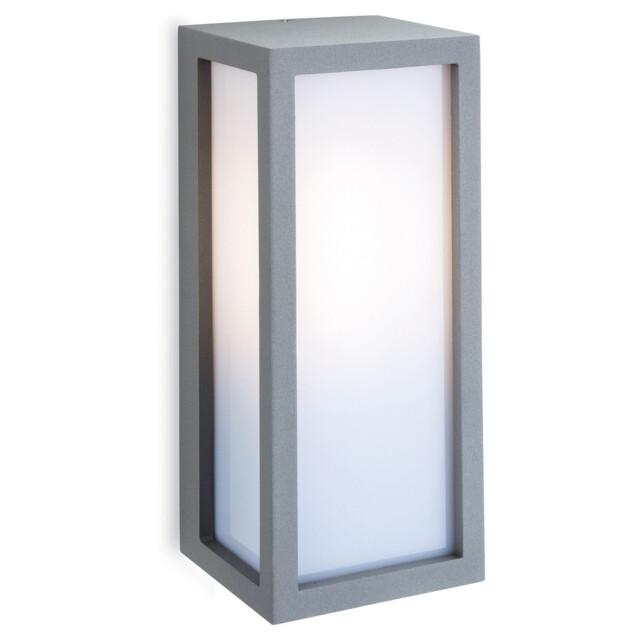 Warwick 1 Light Outdoor Wall Light Silver, Opal Diffuser IP54, E27