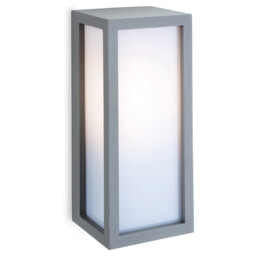 Warwick 1 Light Outdoor Wall Light Silver, Opal Diffuser IP54, E27