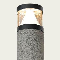 Selena Outdoor Bollard Natural Concrete-Black LED 3000K IP65 - thumbnail 2