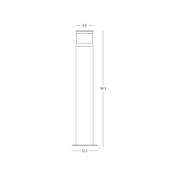 Selena Outdoor Bollard Natural Concrete-Black LED 3000K IP65 - thumbnail 3