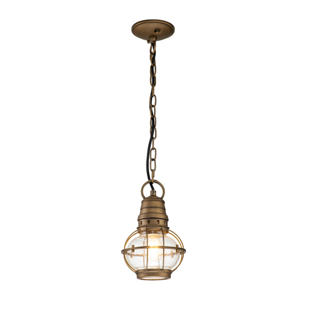 Kichler Bridgepoint Outdoor Pendant Ceiling Light Natural Brass, IP44 - image 1