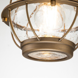 Kichler Bridgepoint Outdoor Pendant Ceiling Light Natural Brass, IP44 - thumbnail 3